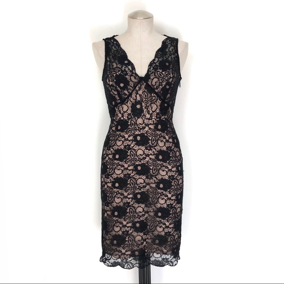 BCBGMaxAzria Dresses & Skirts - BCBGMaxAzria Black Lace Bodycon Dress Size 2